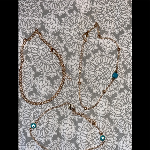 Gold chain bracelet set of 3 - Picture 1 of 4